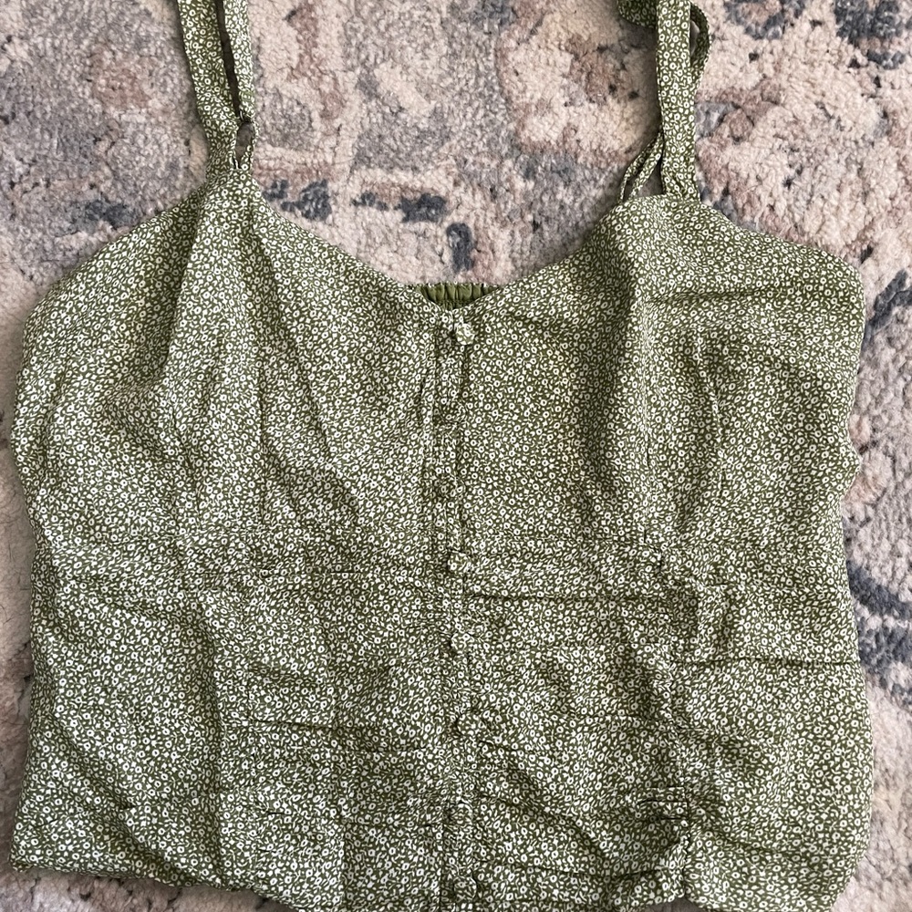 Floral Abercrombie and Fitch, tank top green